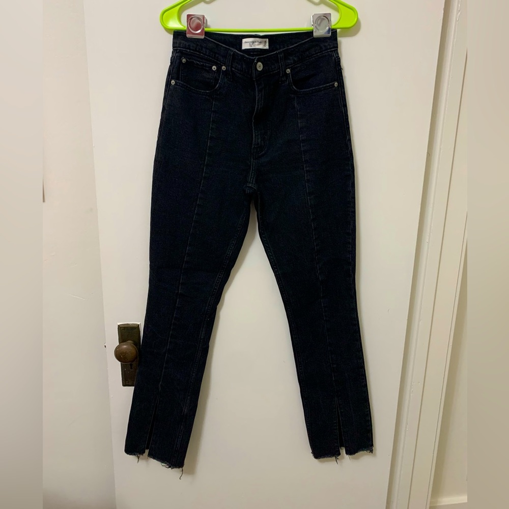 Abercrombie and Fitch black straight leg flared jeans